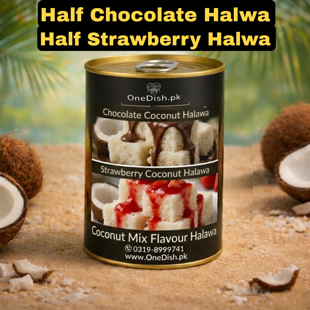 HALF Chocolate HALF Strawberry Coconut Halwa