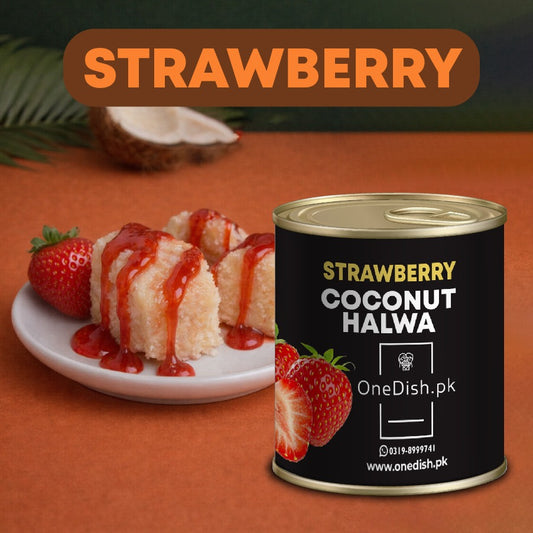 Strawberry Coconut Halwa Tin Pack (1.6 Pounds) Single